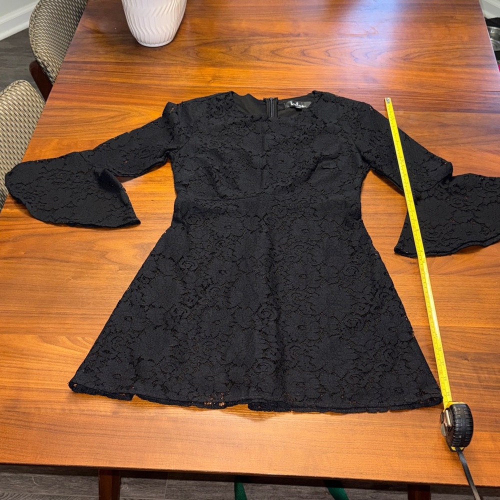 Lulu's Black Textured Lace Dress